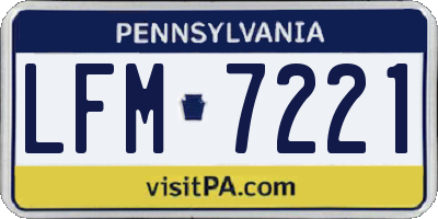 PA license plate LFM7221