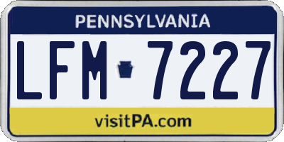 PA license plate LFM7227
