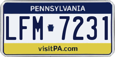 PA license plate LFM7231