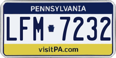 PA license plate LFM7232