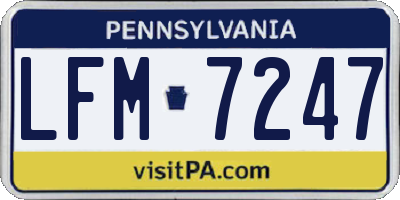 PA license plate LFM7247