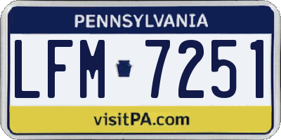 PA license plate LFM7251