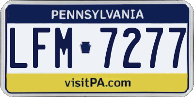 PA license plate LFM7277