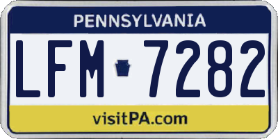 PA license plate LFM7282