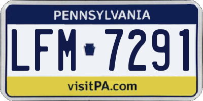 PA license plate LFM7291