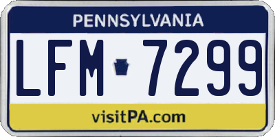 PA license plate LFM7299