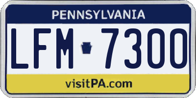 PA license plate LFM7300