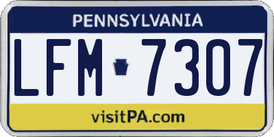 PA license plate LFM7307