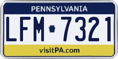 PA license plate LFM7321