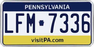PA license plate LFM7336