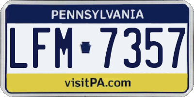 PA license plate LFM7357