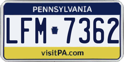 PA license plate LFM7362