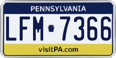 PA license plate LFM7366