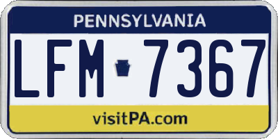PA license plate LFM7367