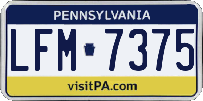 PA license plate LFM7375