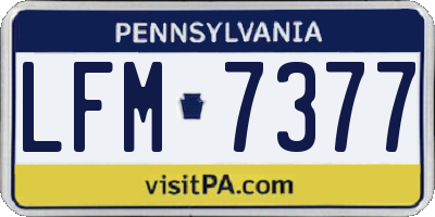 PA license plate LFM7377