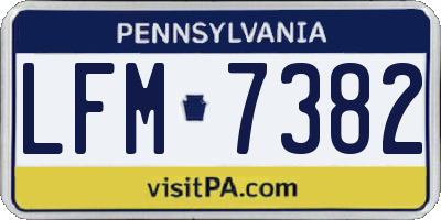 PA license plate LFM7382