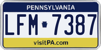 PA license plate LFM7387