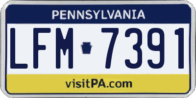 PA license plate LFM7391