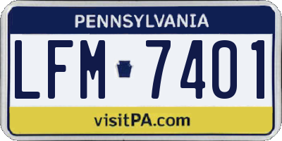 PA license plate LFM7401