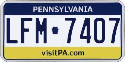 PA license plate LFM7407