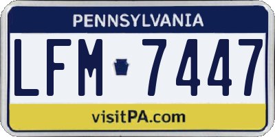 PA license plate LFM7447