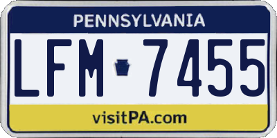 PA license plate LFM7455