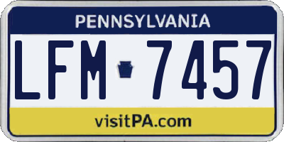 PA license plate LFM7457