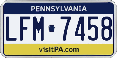 PA license plate LFM7458