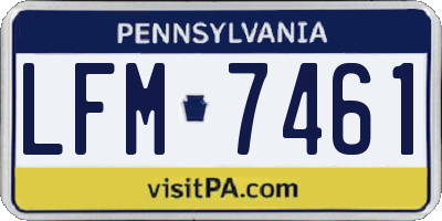 PA license plate LFM7461