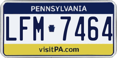 PA license plate LFM7464