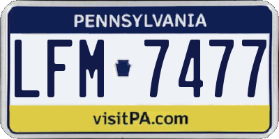 PA license plate LFM7477