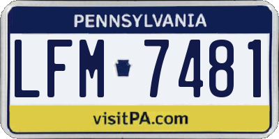 PA license plate LFM7481