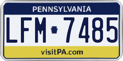 PA license plate LFM7485
