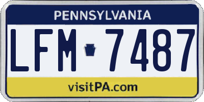 PA license plate LFM7487