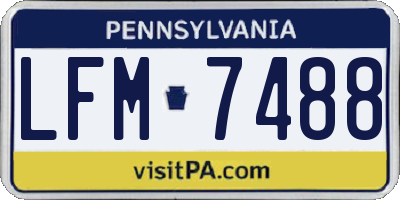 PA license plate LFM7488