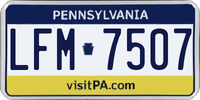 PA license plate LFM7507