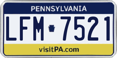 PA license plate LFM7521