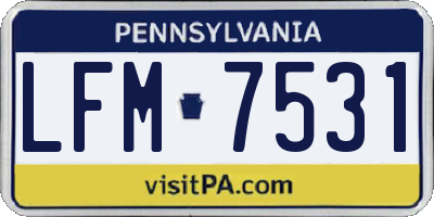 PA license plate LFM7531