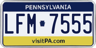 PA license plate LFM7555