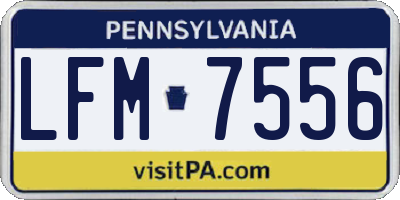 PA license plate LFM7556