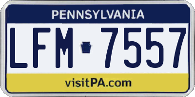PA license plate LFM7557
