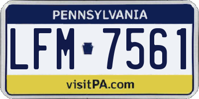 PA license plate LFM7561