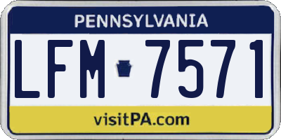 PA license plate LFM7571