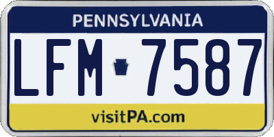 PA license plate LFM7587