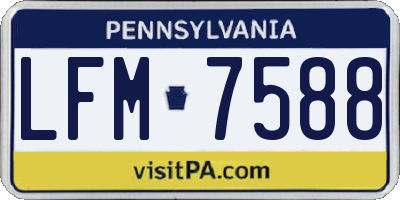 PA license plate LFM7588