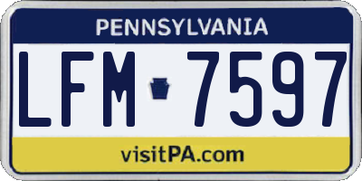 PA license plate LFM7597