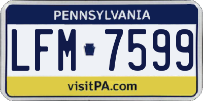 PA license plate LFM7599