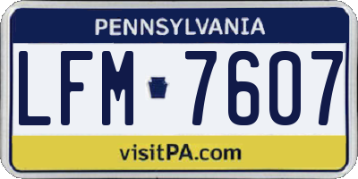 PA license plate LFM7607
