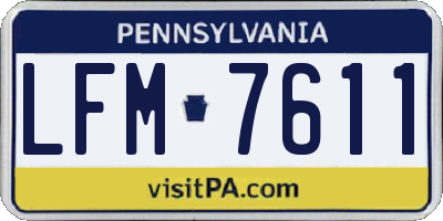 PA license plate LFM7611